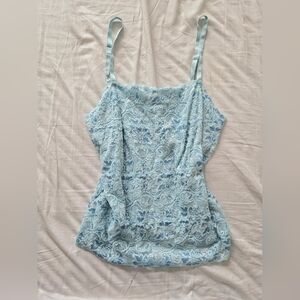 Avenue Light Blue Lace Camisole with Adjustable Straps